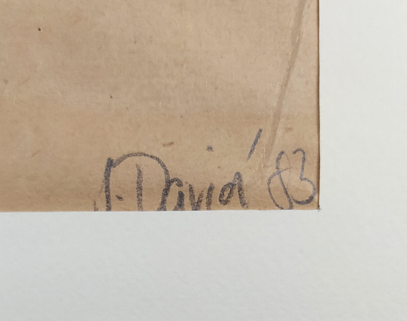 David Jiří – Zdena, sedící akt, kresba uhlem, 1983