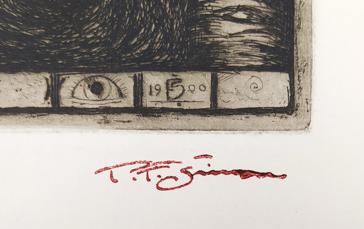 Šimon Tavík František – Oči vidící a oči viděné, lept (1900), novotisk č. 20/20, nedatováno