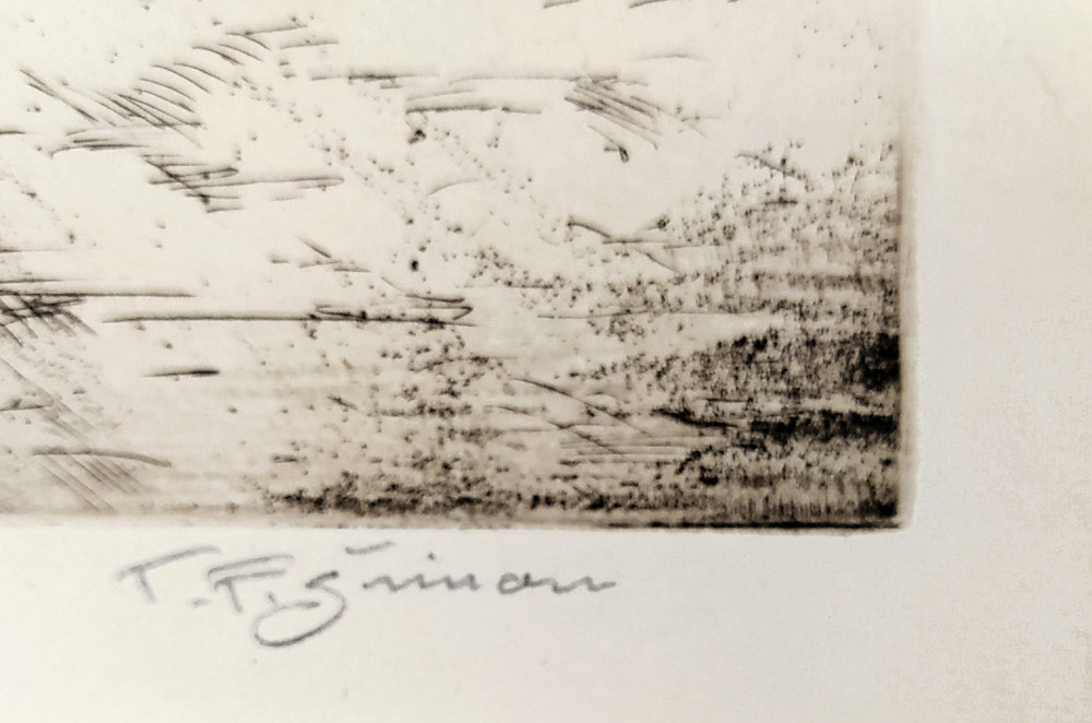 Šimon Tavík František – Sousoší Sv. Luitgardy na Karlově mostě, původní lept, 1935