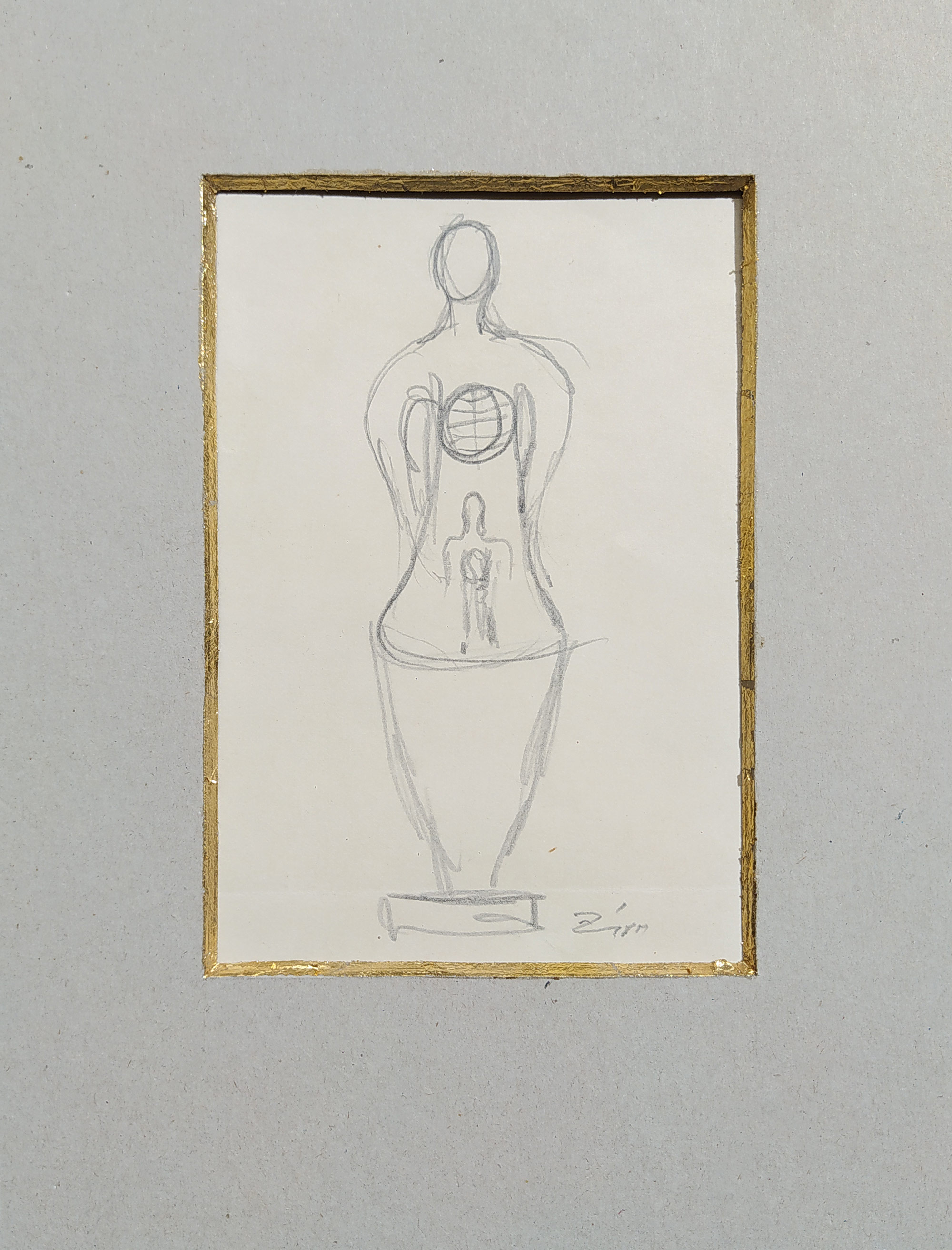 Zívr Ladislav – Figurální studie, kresba tužkou, 70. léta 20. století