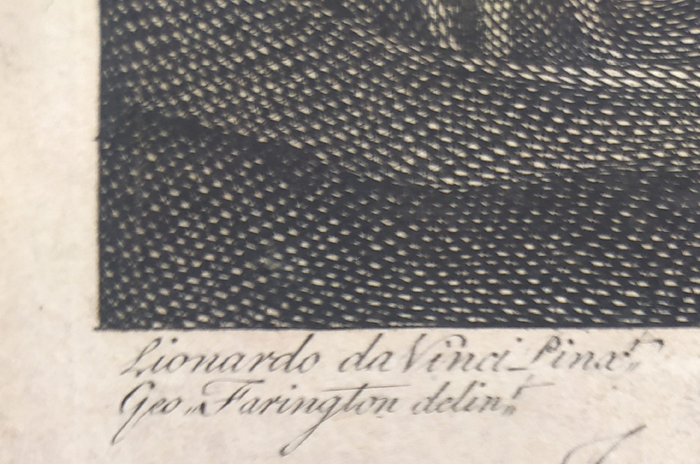 da Vinci, Leonardo; Michel, Jean Baptiste – La Joconde nue, původní lept, mědiryt, 1774