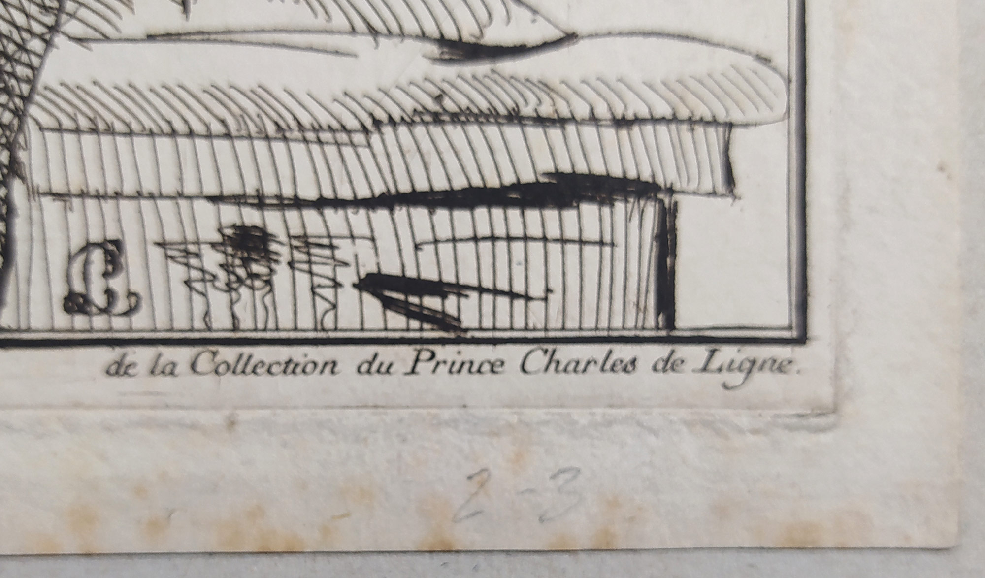 Ligne, Charles Joseph Emmanuel – Madona, předloha Guercino da Cento, lept, ca 1786