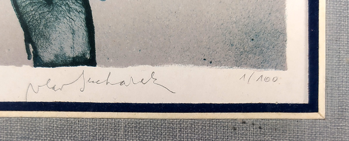 Suchánek Vladimír – Karel Čapek, původní barevná litografie, číslováno 1/100, nedatováno