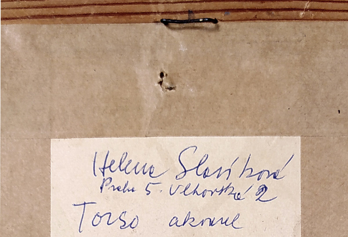 Slavíková-Hrušková Helena – Torzo ženy, malba akvarelem, nedatováno