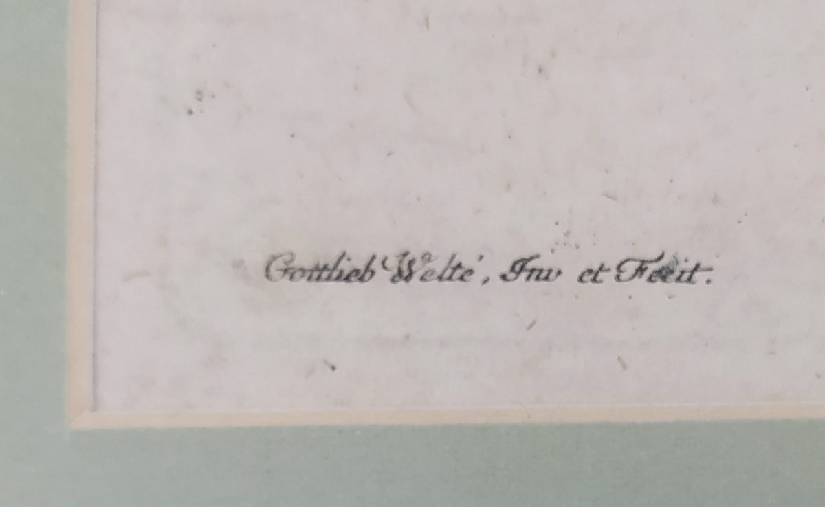 Welté Gottlieb – Hra, Das Spiel, původní lept, ca 1770