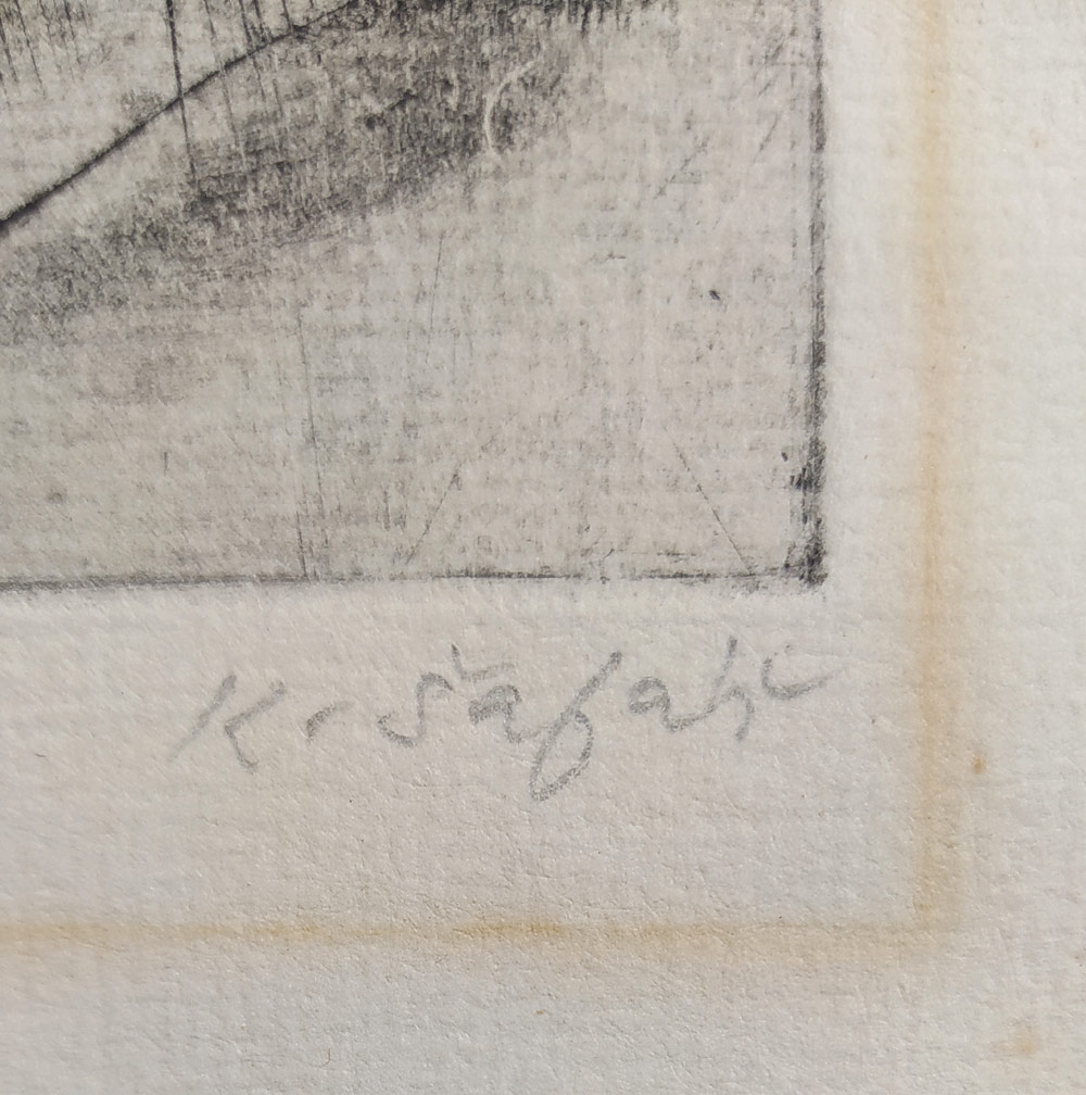 Šafář Karel – Bez názvu, původní suchá jehla, číslováno 28/50, nedatováno