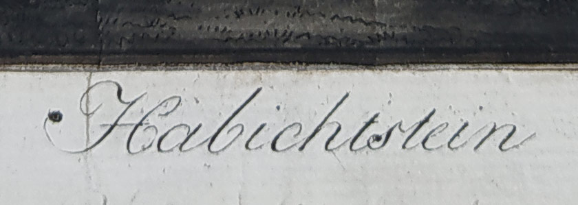 Jestřebí hrad – Fr. K. Wolf, A. Pucherna, částečně kolorovaný původní lept, 1798
