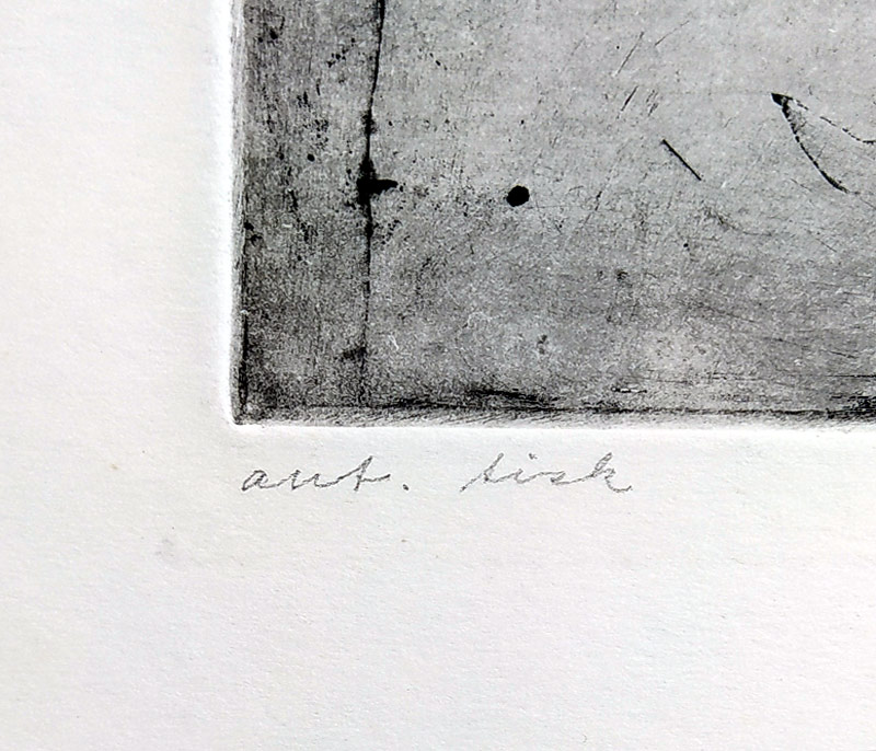 Kabát Václav – Rozhovor s Quijotem, původní lept, autorský tisk, nedatováno