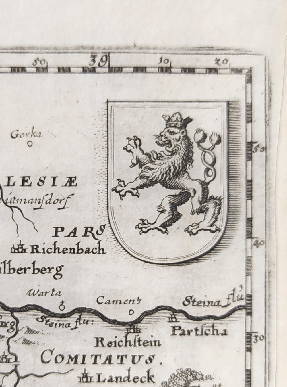Čechy – Matthäus Merian, původní mědiryt, ca 1650
