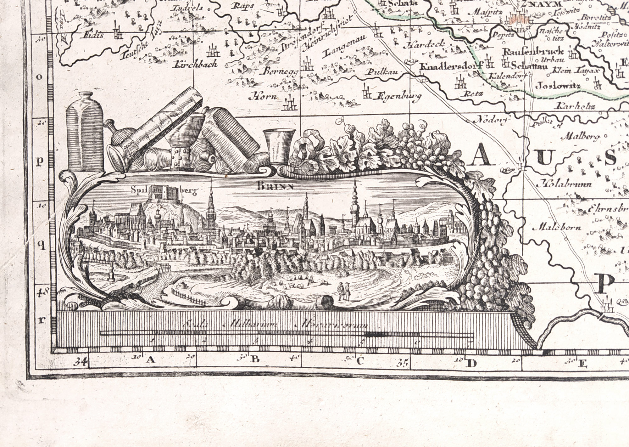 Morava – Moravia Marchionatus, Matthäus Seutter, původní mědiryt, ca 1740
