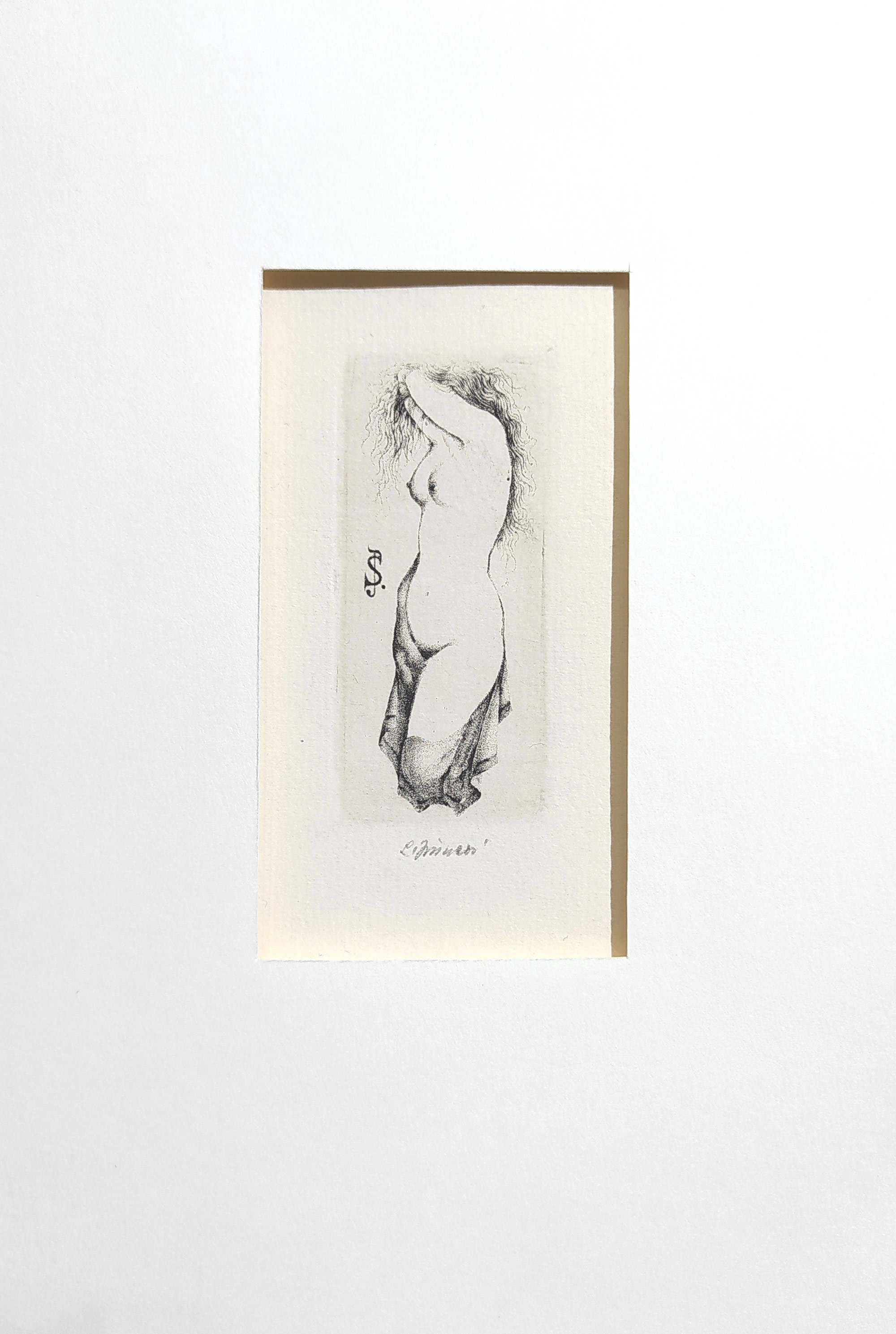 Jiřincová Ludmila – Dívčí akt J. S., původní zrnkový lept, 1976