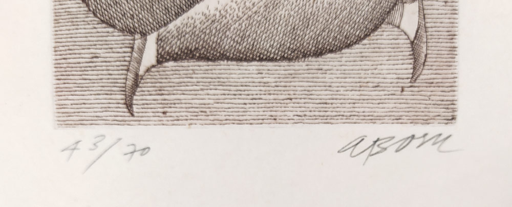 Born Adolf – Fakír, signovaná barevná suchá jehla, číslováno 43/70, nedatováno