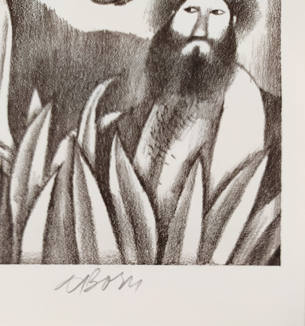 Born Adolf – Adam a Eva v rajské zahradě, původní litografie, nedatováno