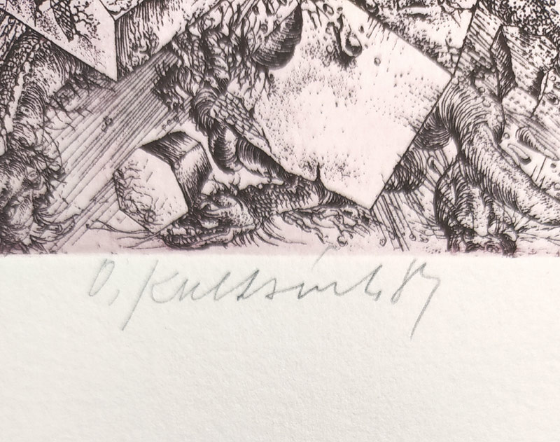 Kulhánek Oldřich – Ruka, původní barevný lept, 1984