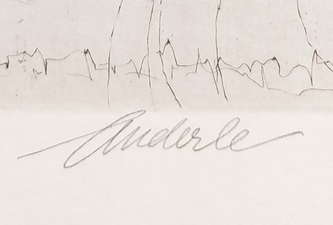 Anderle Jiří – Bez názvu, signovaná suchá jehla, 1983