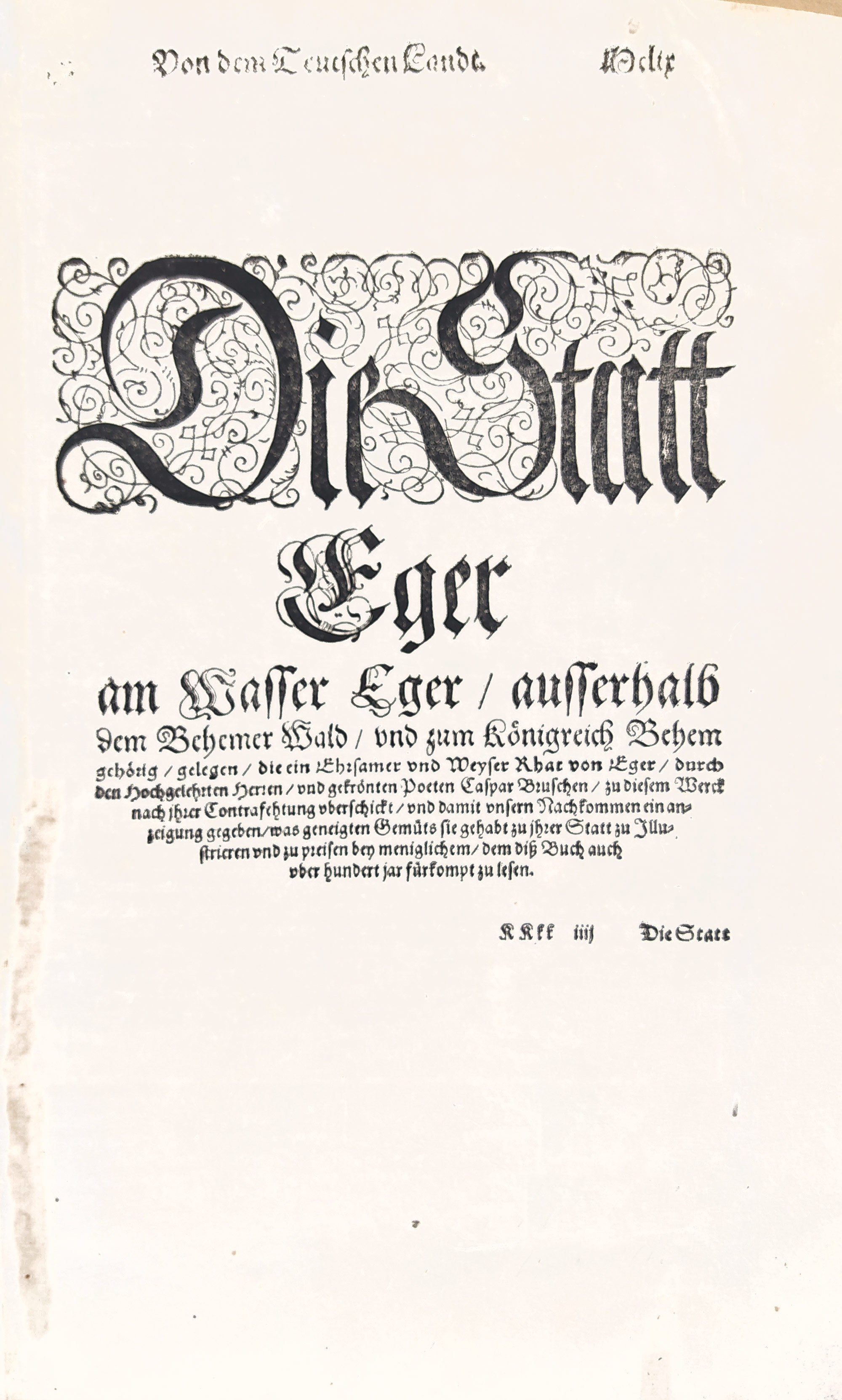 Cheb – Sebastian Münster, původní dřevořez, 1574