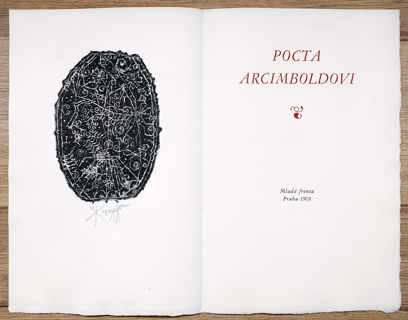 Sklenář Zdeněk – Pocta Arcimboldovi, pět signovaných litografií, bibliofilie, Praha, 1969