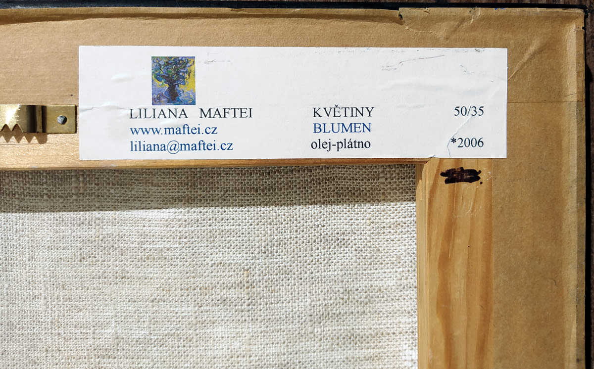 Maftei Liliana – Květiny, původní olejomalba na plátně, 2006