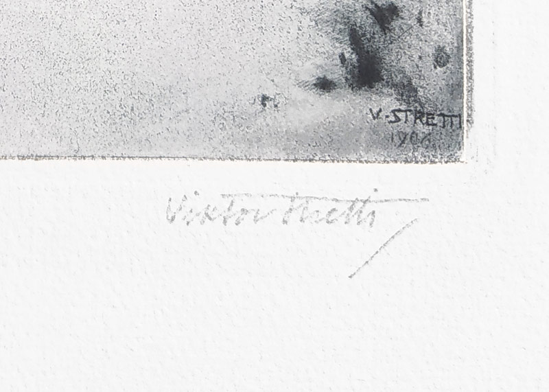 Stretti Viktor – Praha, Staronová synagoga, původní lept, 1906