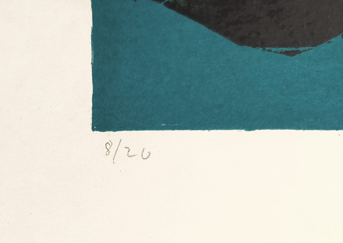 Emler František – Kočka, rozměrný barevný linoryt, ca 1966