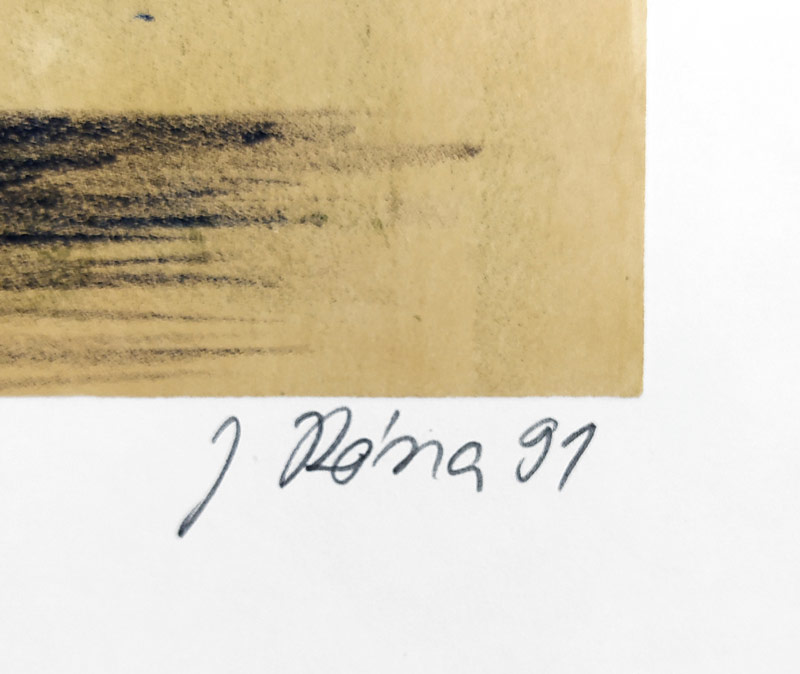 Róna Jaroslav – Zámek, původní barevná litografie, 1991