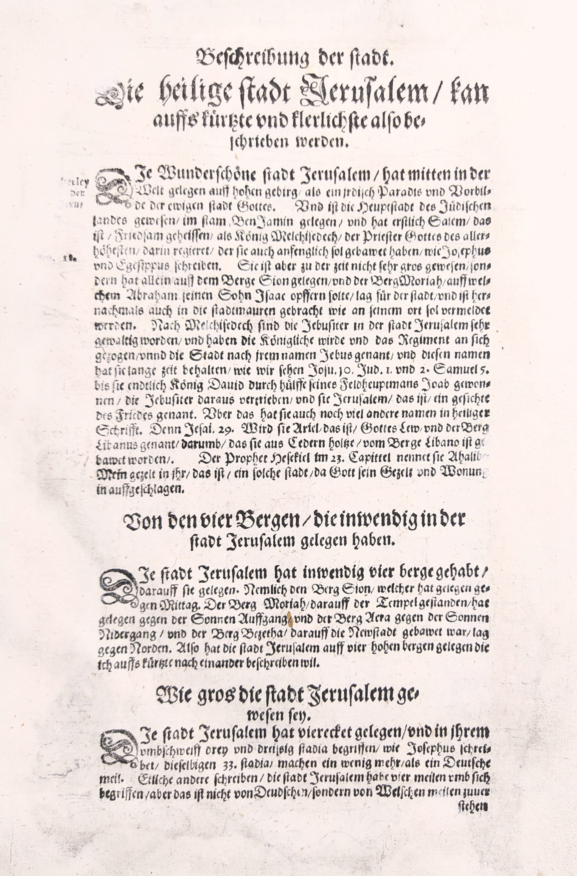 Svatá země – Jerusalem die heilige vierecete Stadt, Heinrich Bünting, původní dřevořez, Basilej, 1600