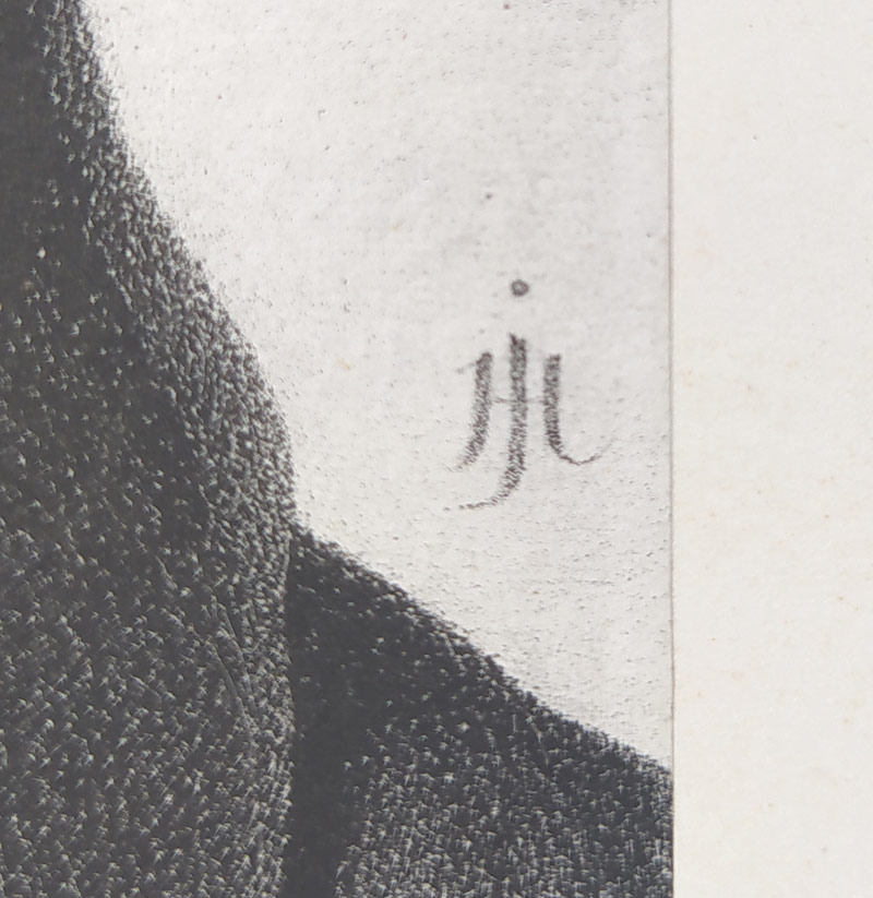 Hübner Julius – Skupinový portrét malířů K. F. Lessinga, C. F. Sohna a Th. Hildebrandta, litografie, po 1839