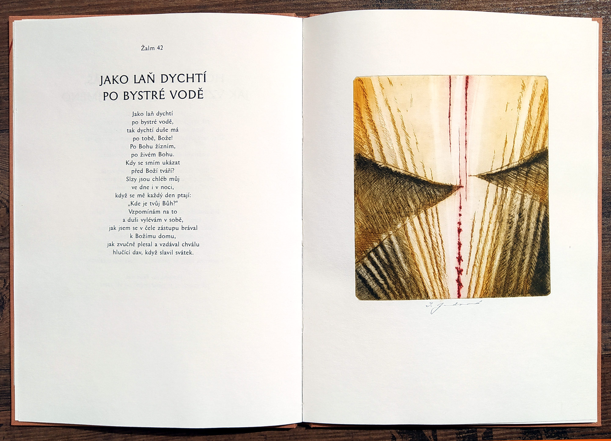 Jandová Ludmila – Starý zákon, Žalmy (výběr), šest barevných suchých jehel, autorský tisk, 1998