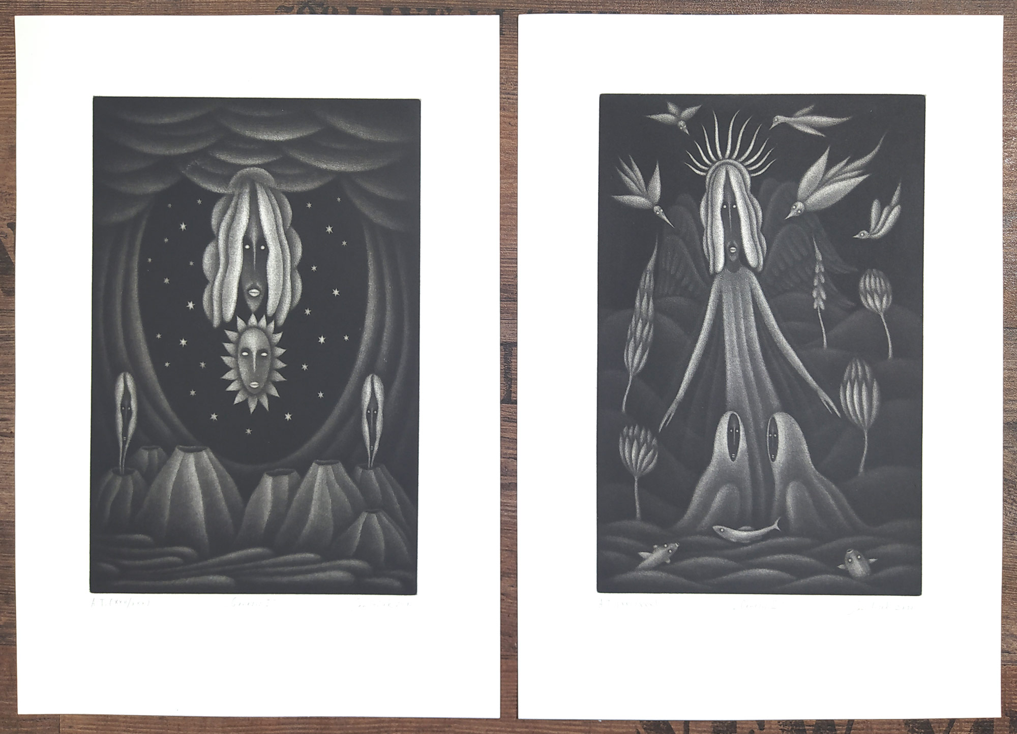 Hísek Jan – Genesis, osm signovaných mezzotint, KGB v Praze, číslováno XXII/XXX, 2011