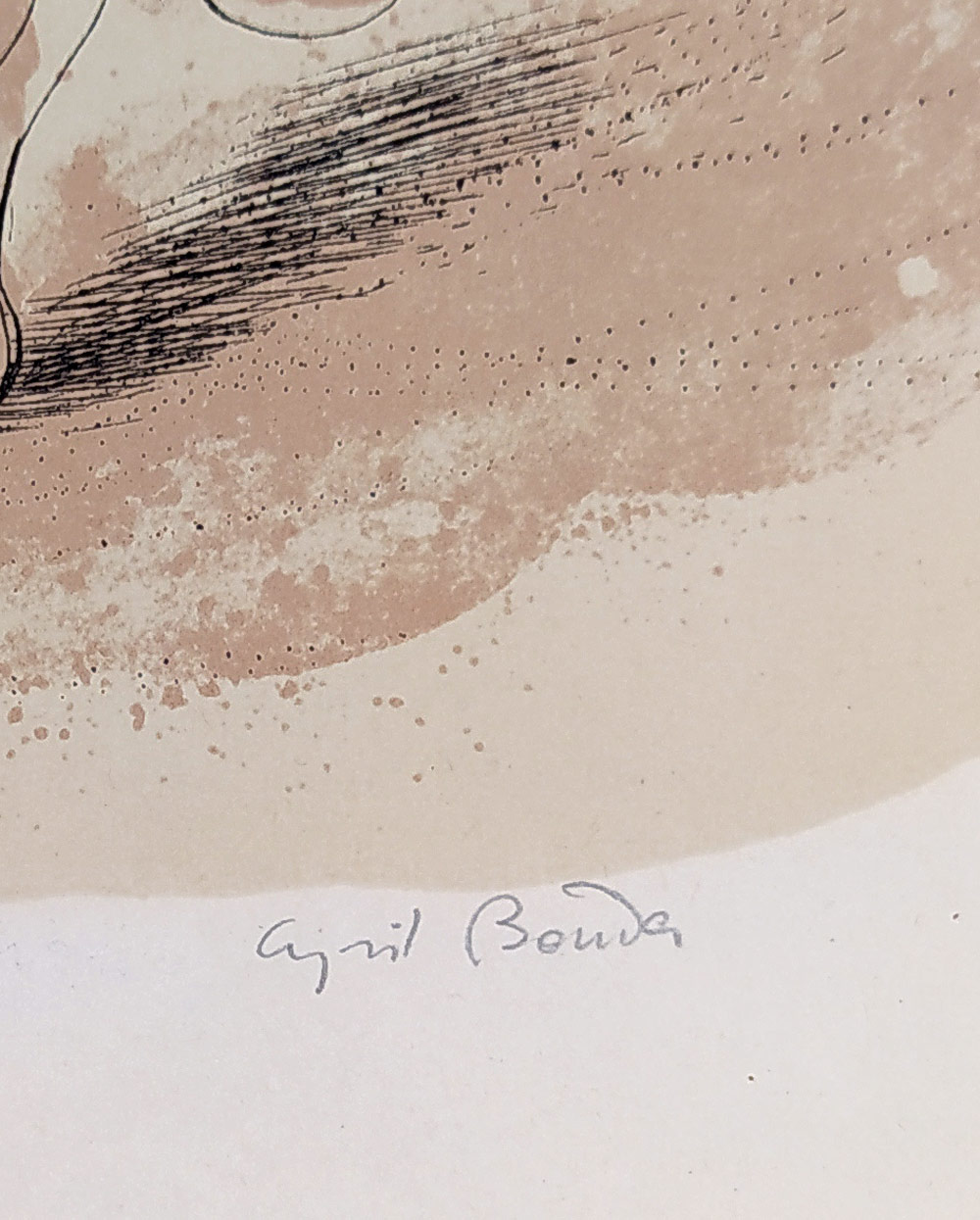 Bouda Cyril – Maškary, původní barevná litografie, 1943
