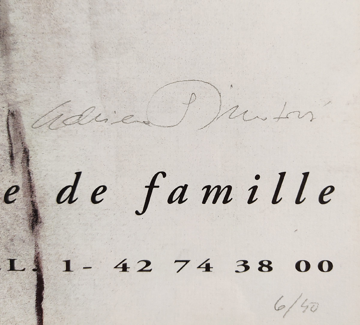 Šimotová Adriena – Mémoire de famille (Paměť rodiny), rozměrná barevná litografie, výstavní plakát, 1996