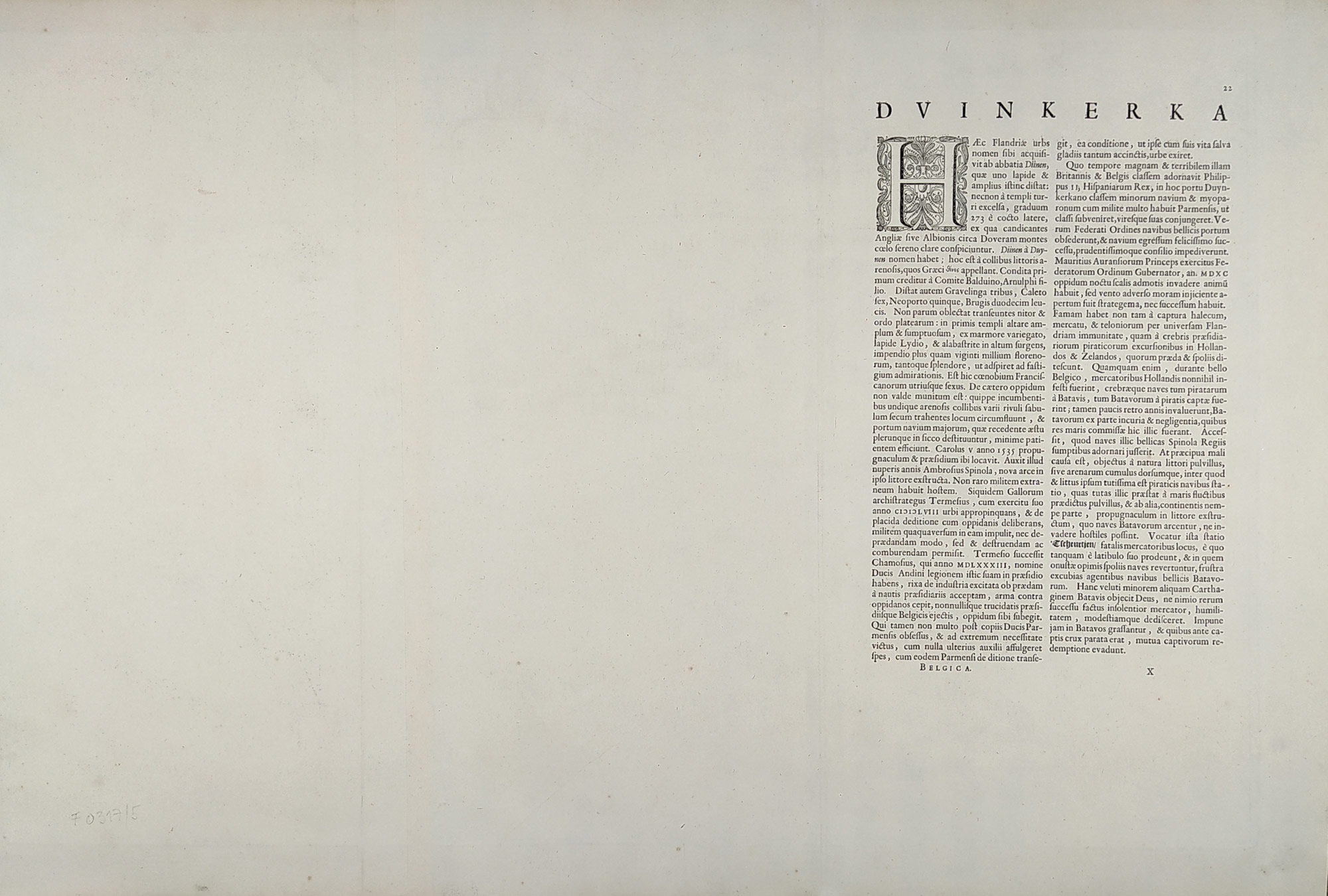 Francie – Severovýchodní pobřeží Francie, Joan Blaeu, původní mědiryt, 1634