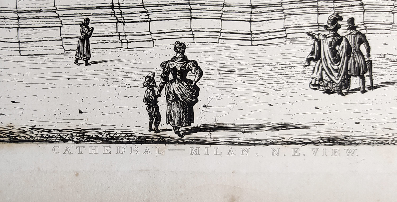 Milán – Milánský dóm, John Coney, původní lept, 1831