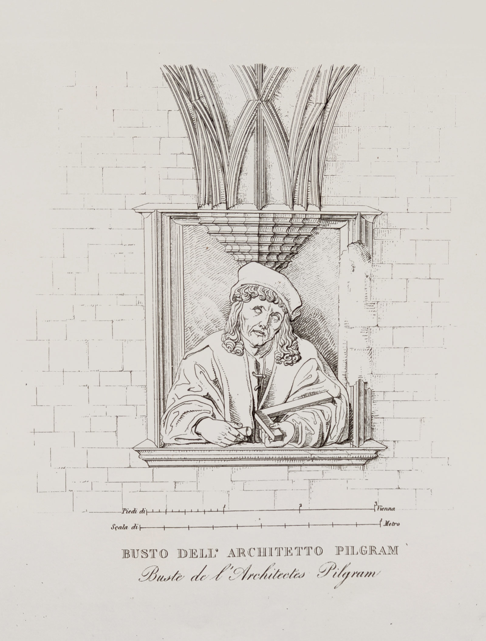 Vídeň – Katedrála svatého Štěpána, Ladislaus Rupp, původní lept, 1824