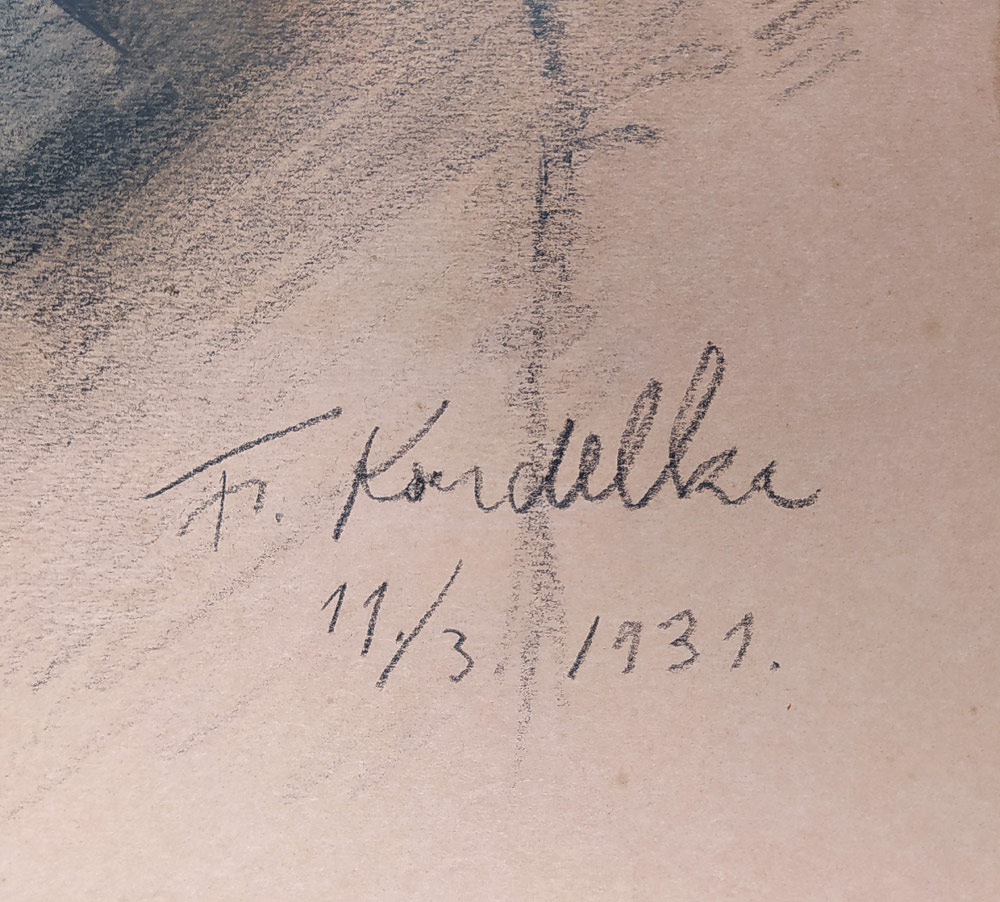 Koudelka František – Portrét muže, kresba suchým pastelem, 11. 3. 1931