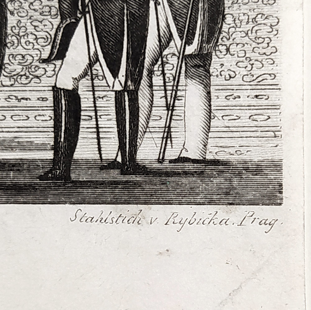 Praha – Korunovace císaře Ferdinanda I. českým králem, Gotlieb Haase, oceloryt, 1840
