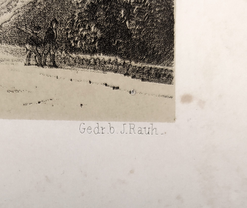 Praha – pohled na Pražský hrad, František Xaver Sandmann, původní litografie, 1860