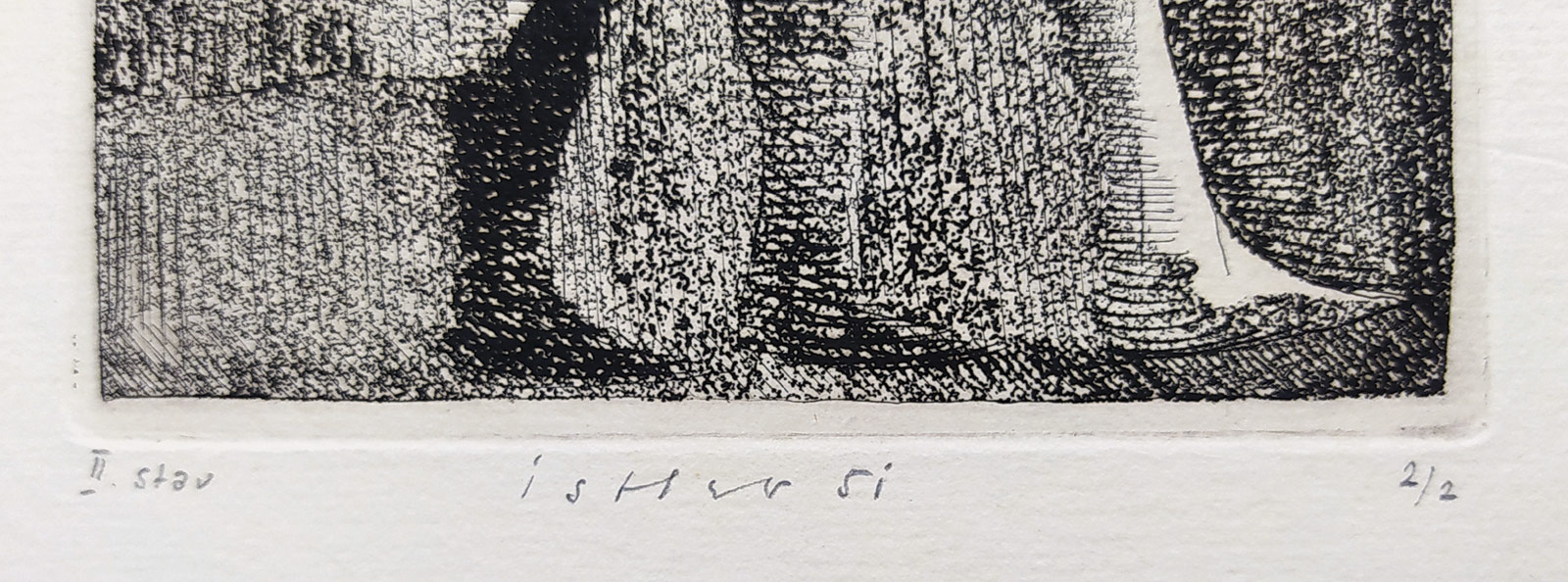 Istler Josef – Bez názvu, původní lept, II. stav, číslováno 2/2, 1951