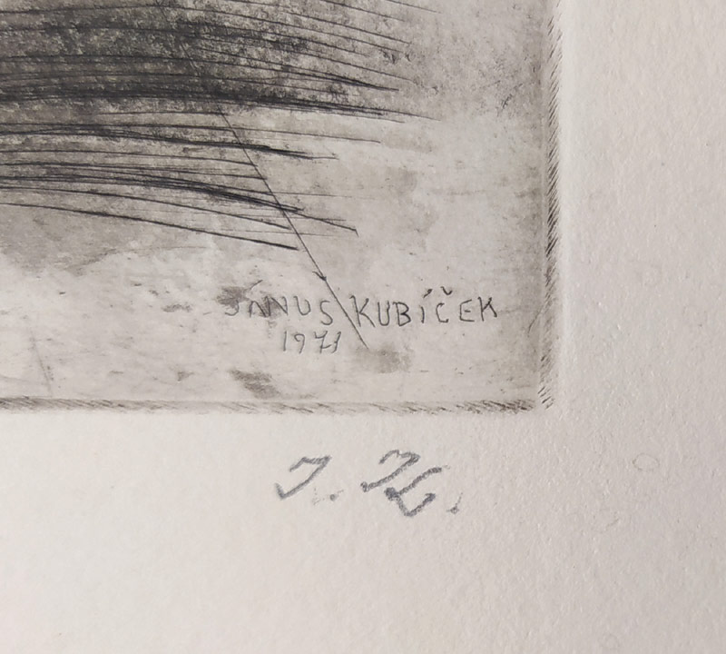 Kubíček Jánuš – Bez názvu, kombinovaná technika, číslováno II./5, 1971