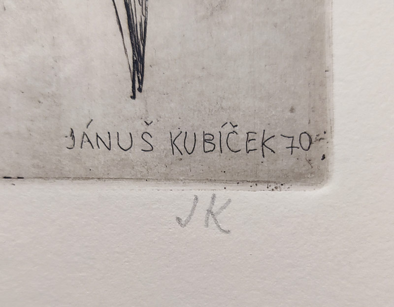 Kubíček Jánuš – Bez názvu, kombinovaná technika, číslováno II./5, 1970