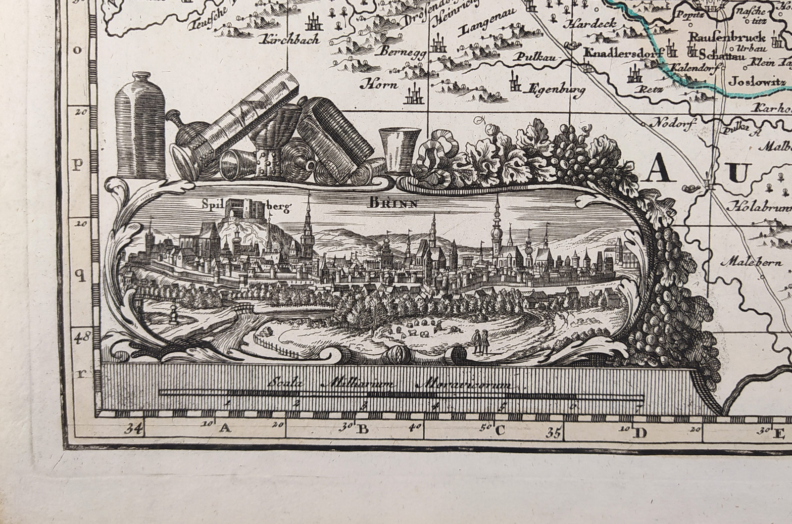 Morava – Moravia Marchionatus, Matthäus Seutter, původní mědiryt, ca 1740