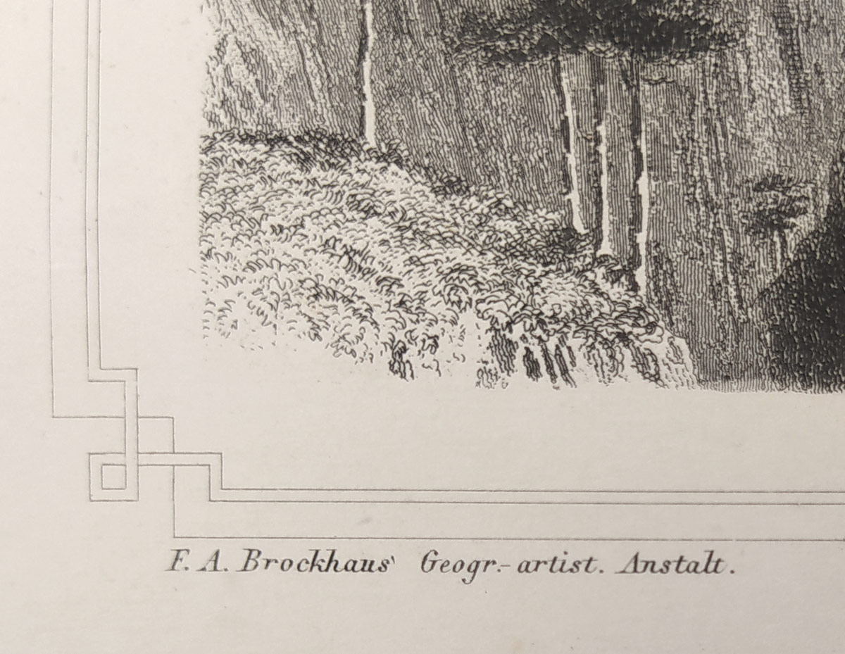 Rakousko – Friedrich Arnold Brockhaus, staře kolorovaný původní oceloryt, ca 1820