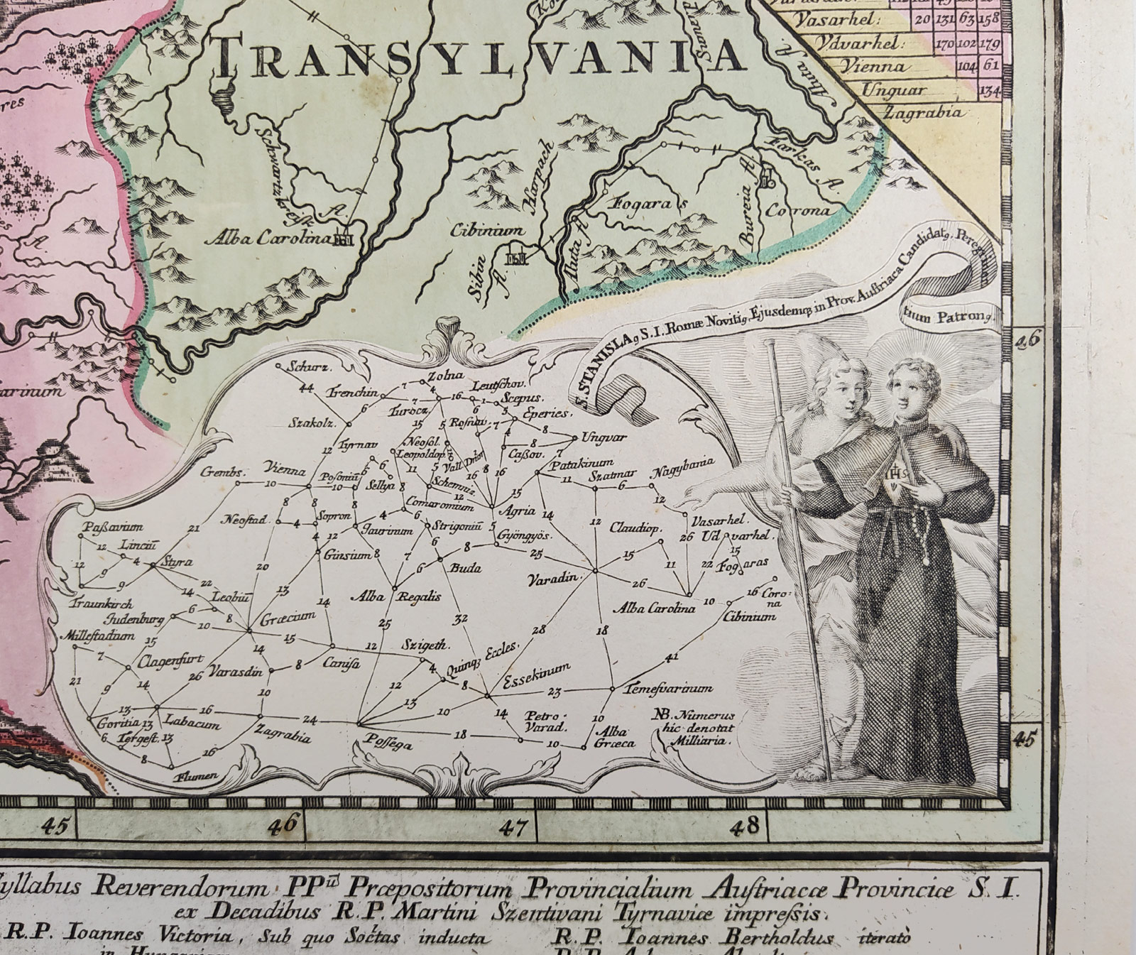 Rakousko, Maďarsko, Slovinsko, Chorvatsko, Rumunsko – Matthäus Seutter, staře kolorovaný mědiryt, ca 1740
