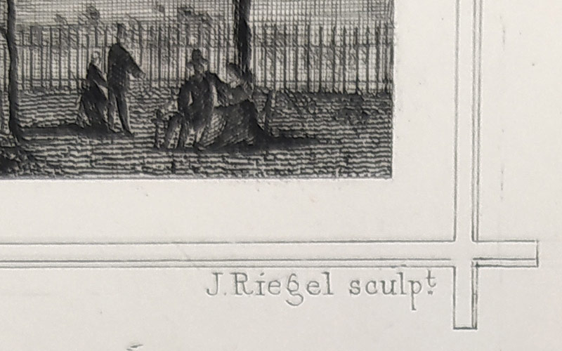 Praha – Pohled na Hradčany a Malou Stranu, J. Riegel, L. Rohbock, původní oceloryt, ca 1850