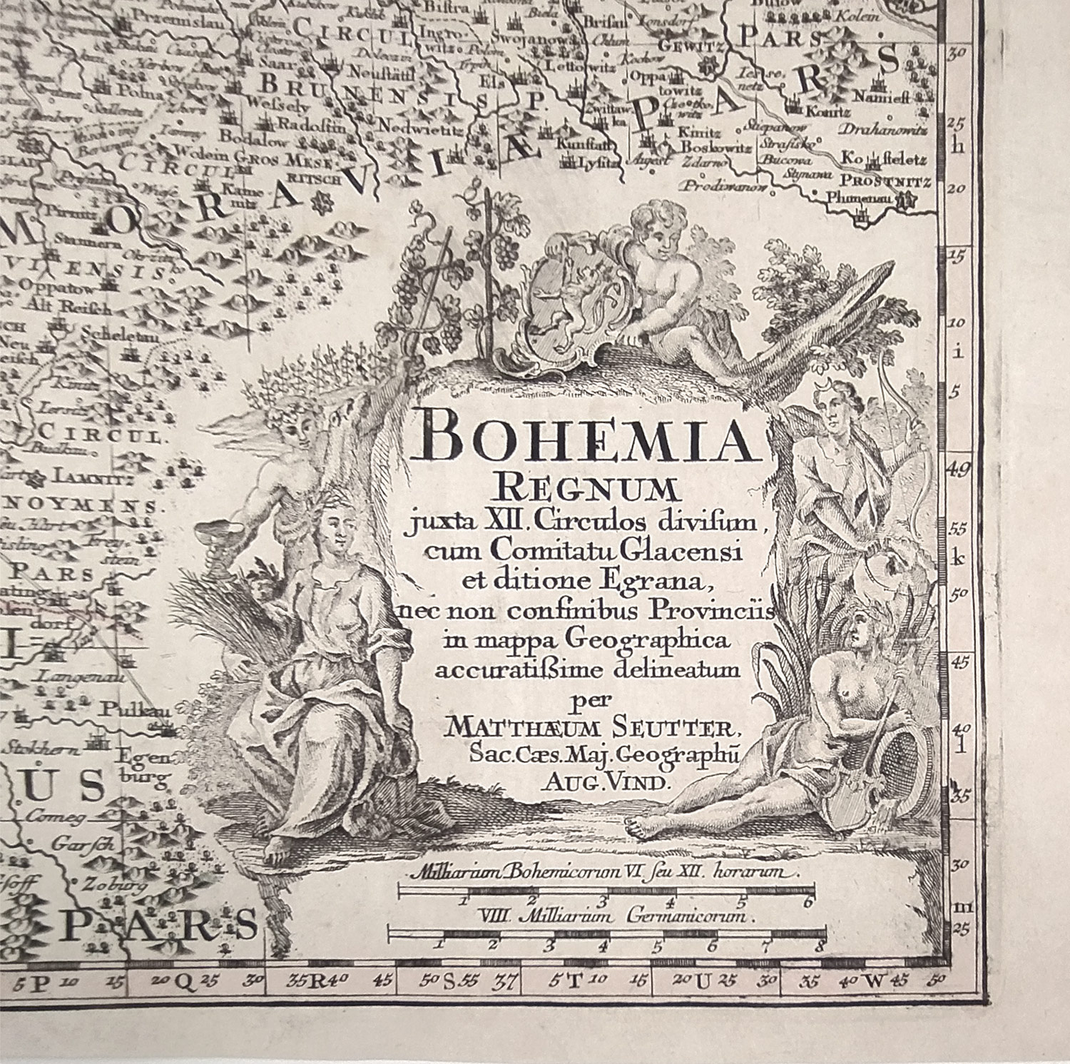  Čechy – Matthäus Seutter, staře kolorovaný původní mědiryt, ca 1730