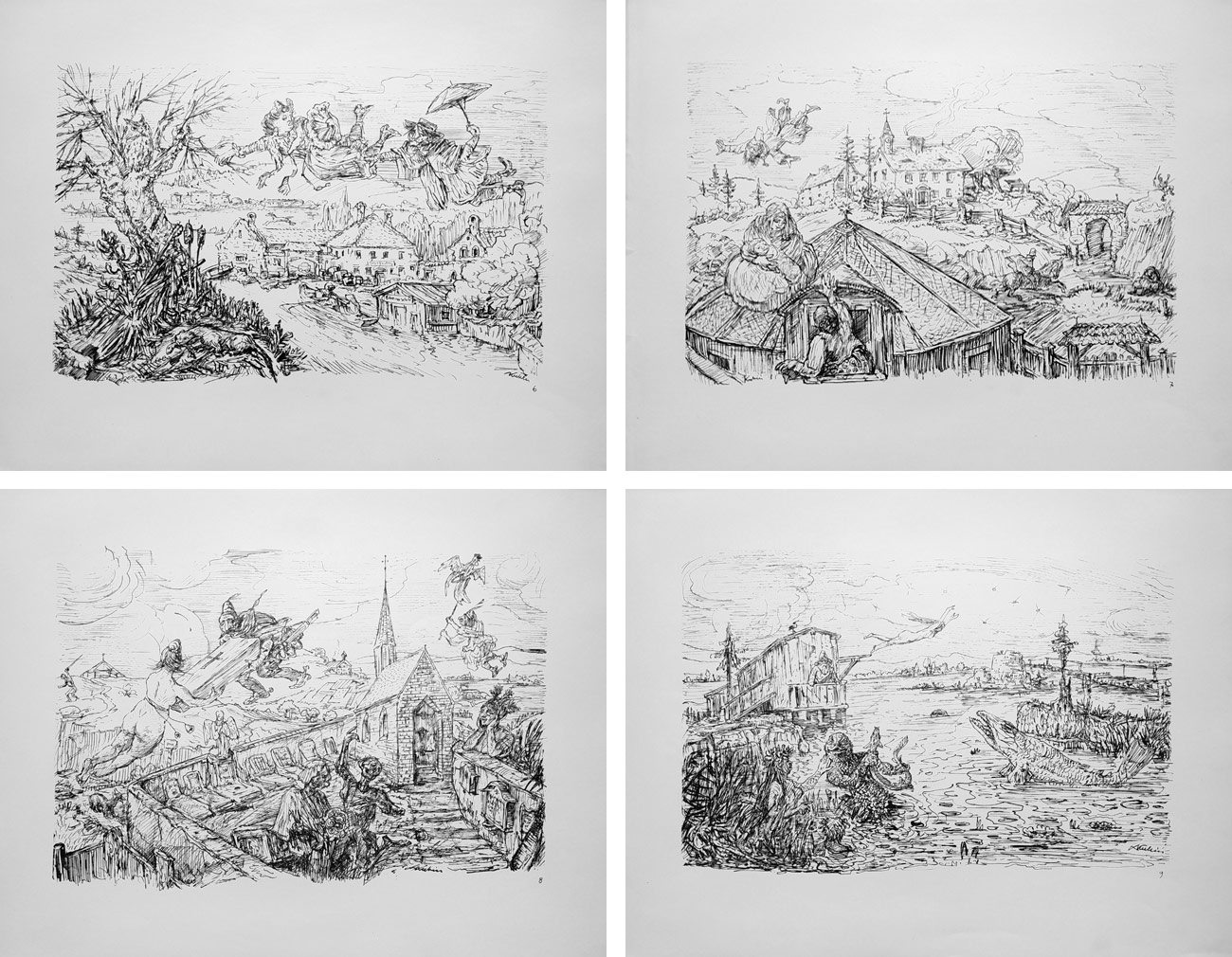 Kubin Alfred – Rauhnacht, Temná noc, album 13 původních litografií, 1925