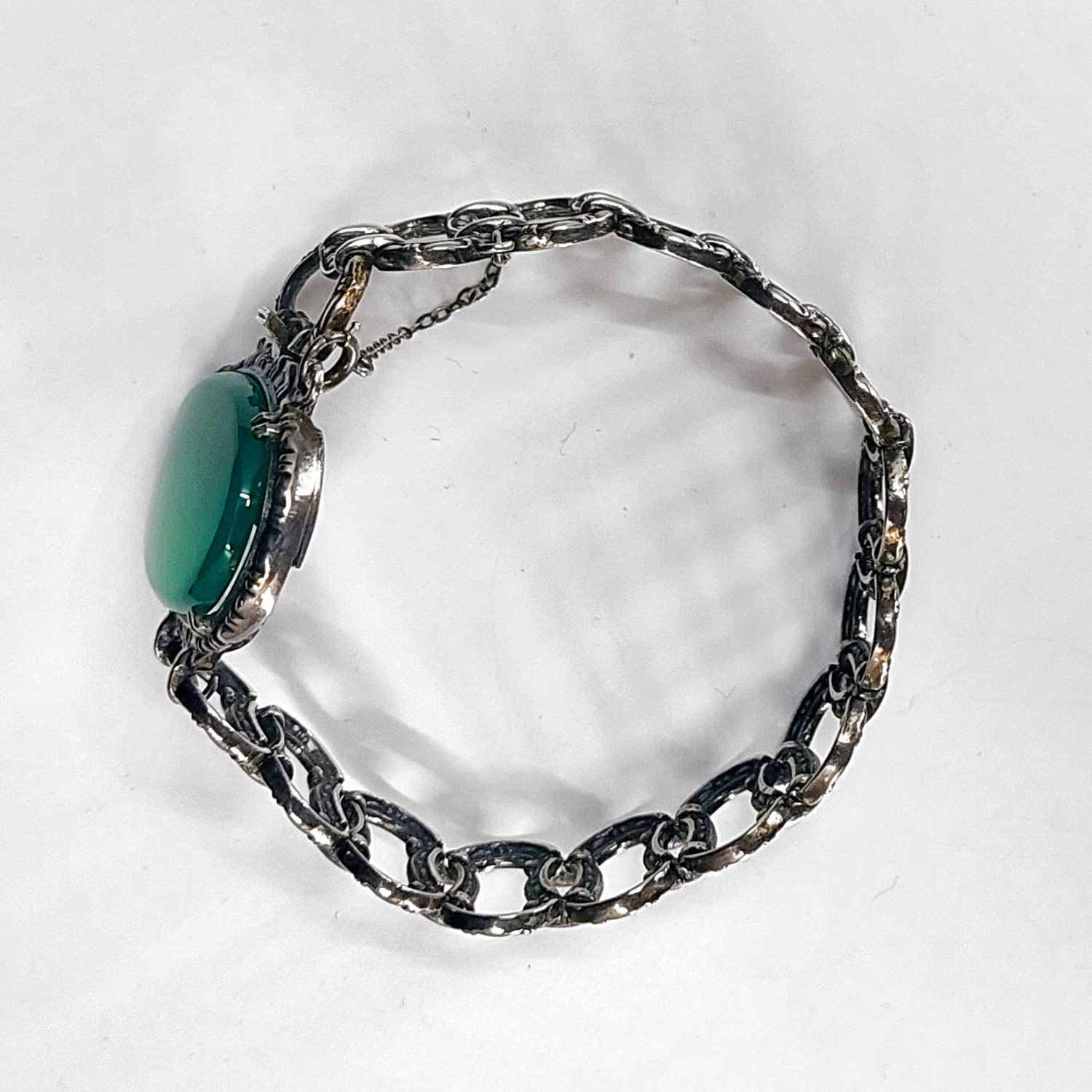 Stříbrný náramek s chrysoprasem, Wachenheimer, Rhode Island