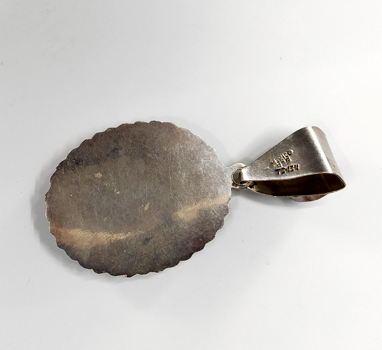 Stříbrný závěs s malachity, Taxco, Mexiko