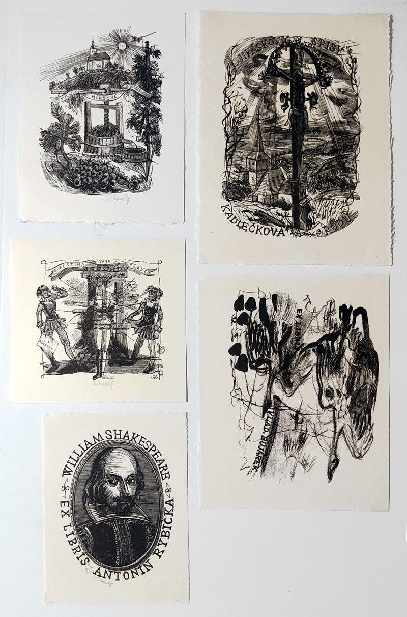 Lukavský Jaroslav – Konvolut drobné grafiky, 12 kusů a katalog, různé techniky, 1949–1951