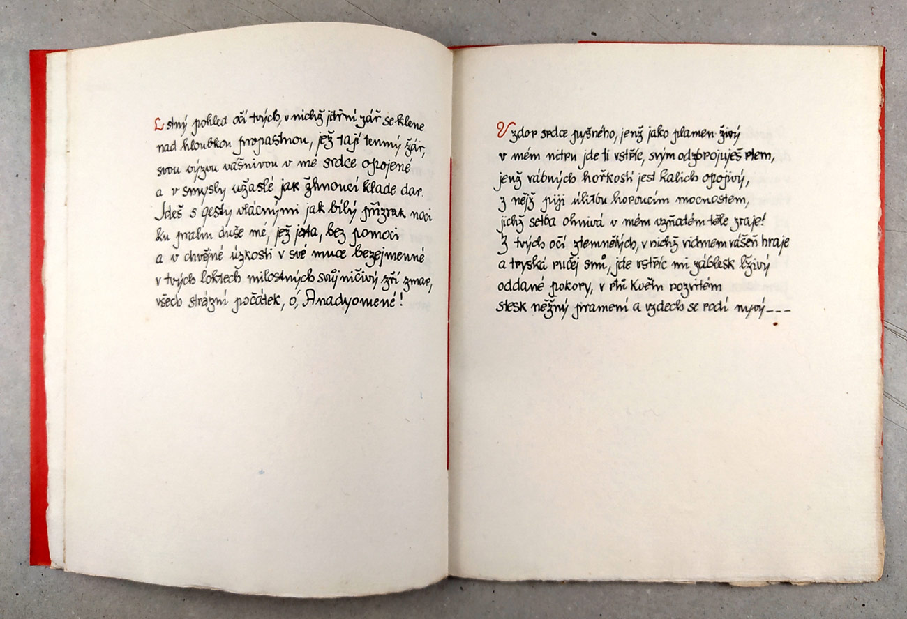 Medek Rudolf, František Kobliha – Žena. Báseň, soukromý tisk, podpis autora, 1928